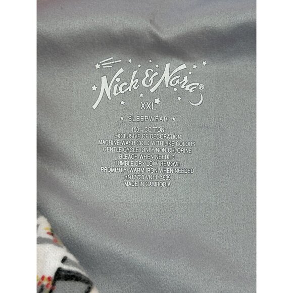 Nick & Nora XXL Flannel Long Sleeve Pajama Top Flamingo Camper Button Front - Picture 6 of 9